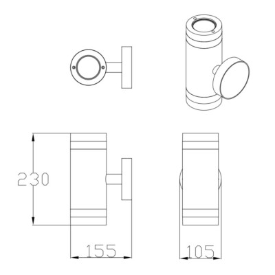 Вуличний світильник Polux Rino 15.5x10.5x23 см Чорний (Pol323996) Вуличний світильник Polux Rino 15.5x10.5x23 см Чорний (Pol323996)
