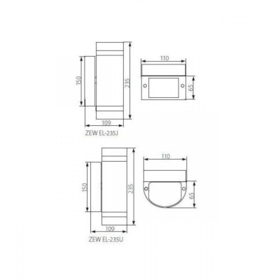 Уличный светильник Kanlux Zew 11x23.5 см Серый (Kan22443) Уличный светильник Kanlux Zew 11x23.5 см Серый (Kan22443)