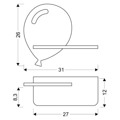 Настінний світильник Candellux Baloon 31x26 см Коричнево-синій (21-85115)
