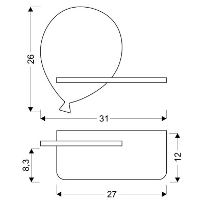 Настенный светильник Candellux Baloon 31x26 см Коричнево-золотистый (21-85108) Настенный светильник Candellux Baloon 31x26 см Коричнево-золотистый (21-85108)