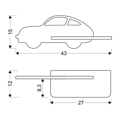 Настінний світильник Candellux Car 43x15 см Коричнево-зелений (21-85092) Настінний світильник Candellux Car 43x15 см Коричнево-зелений (21-85092)