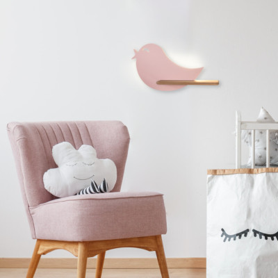 Настінний світильник Candellux Bird 40x21.5 см Коричнево-рожевий (21-85054) Настінний світильник Candellux Bird 40x21.5 см Коричнево-рожевий (21-85054)
