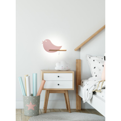 Настінний світильник Candellux Bird 40x21.5 см Коричнево-рожевий (21-85054) Настінний світильник Candellux Bird 40x21.5 см Коричнево-рожевий (21-85054)