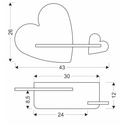 Настінний світильник Candellux Heart 43x26 см Коричнево-рожевий (21-84552) Настінний світильник Candellux Heart 43x26 см Коричнево-рожевий (21-84552)