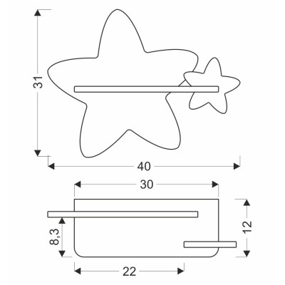 Настінний світильник Candellux Star 40x31 см Жовто-сірий (21-75734) Настінний світильник Candellux Star 40x31 см Жовто-сірий (21-75734)