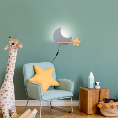 Настенный светильник Candellux Moon 40x29.5 см Желто-серый (21-75727) Настенный светильник Candellux Moon 40x29.5 см Желто-серый (21-75727)