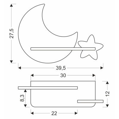 Настенный светильник Candellux Moon 40x29.5 см Желто-серый (21-75727) Настенный светильник Candellux Moon 40x29.5 см Желто-серый (21-75727)
