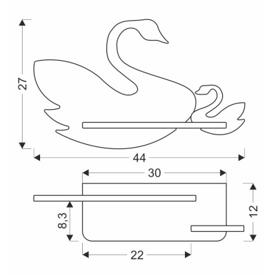 Настенный светильник Candellux Swan 44x27 см Коричнево-розовый (21-05557)