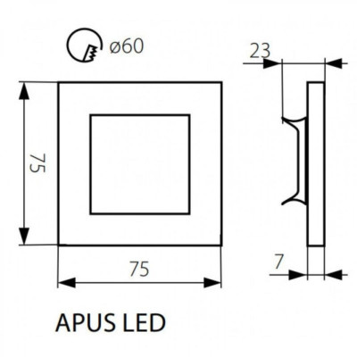 Світильник сходовий Kanlux Apus 7.5x7.5x0.7 см Сірий (Kan23106) Світильник сходовий Kanlux Apus 7.5x7.5x0.7 см Сірий (Kan23106)