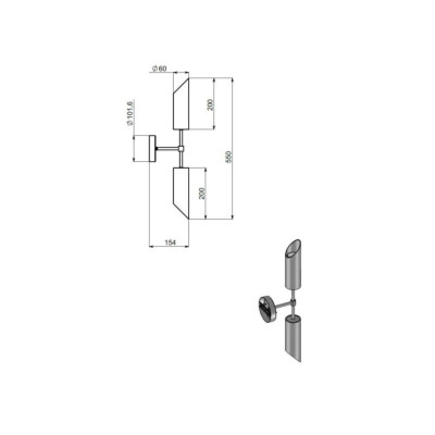 Бра PikArt Brass 6x55 см Золотистий (23676-3) Бра PikArt Brass 6x55 см Золотистий (23676-3)