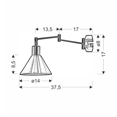 Бра Candellux Copenhagen 14x17 см Чорний (21-75444) Бра Candellux Copenhagen 14x17 см Чорний (21-75444)