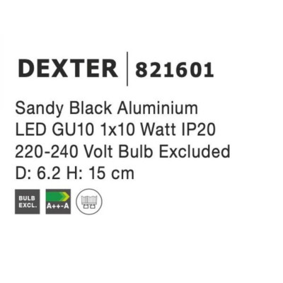 Спот Nova Luce Dexter 15 см Черный (Nova821601) Спот Nova Luce Dexter 15 см Черный (Nova821601)