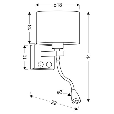 Бра Candellux Polo 18x44 см Чорний (21-27641)