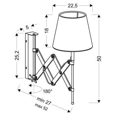 Бра Candellux Mito 52x50 см Коричнево-серебристый (21-75437)