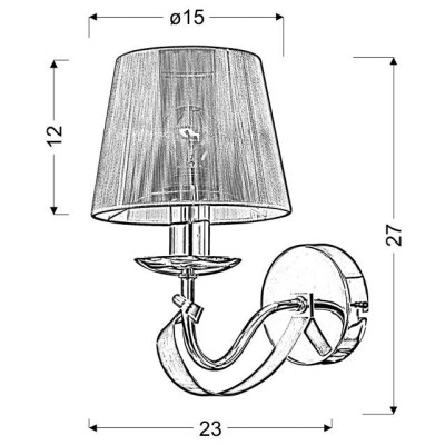 Бра Candellux Diva 15x27 см Золотисто-сріблястий (21-55040) Бра Candellux Diva 15x27 см Золотисто-сріблястий (21-55040)