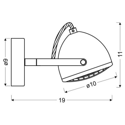 Бра Candellux Pent 19x11 см Сірий (91-67999) Бра Candellux Pent 19x11 см Сірий (91-67999)