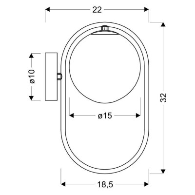 Бра Candellux Cordel 22x32 см Чорний (21-10179) Бра Candellux Cordel 22x32 см Чорний (21-10179)