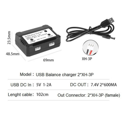 Зарядний пристрій Digital BMS 2S Li-Po Li-ion 7.4V 2x600mAh XH 3P Black (BMAX-2X2S) Зарядний пристрій Digital BMS 2S Li-Po Li-ion 7.4V 2x600mAh XH 3P Black (BMAX-2X2S)