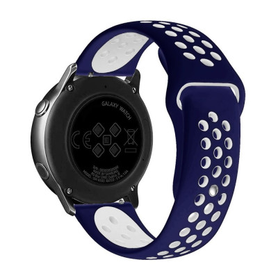 Ремешок Universal 22mm Silicone N Sport Samsung/Amazfit/Huawei Blue White (29272_3337592)