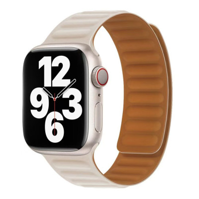 Магнитный ремешок Magnetic Soft Touch Apple Watch 49/Watch 45/Watch 44/Watch 42mm Starlight (37202_3610732)