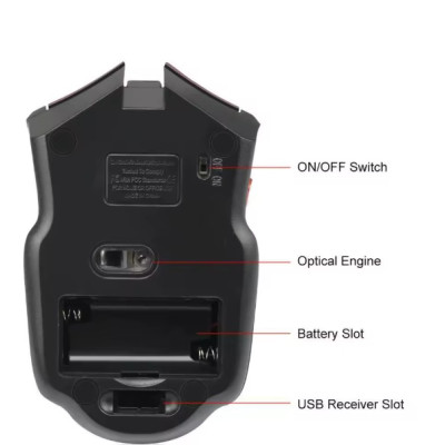 Бездротова мишка No Brand Wireless Bluetooth Mouse 1600 DPI Чорний (SH0000336)