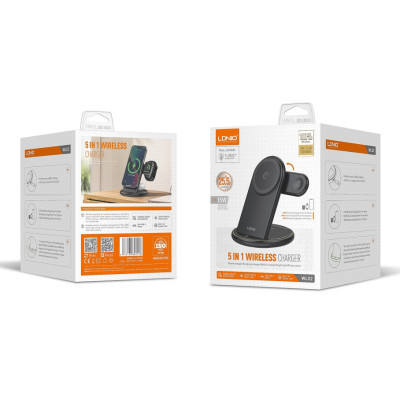 Бездротова зарядна станція LDNIO WL02 5-в-1 iPhone MagSafe 15W/TWS 5W/Apple Watch 2.5W Black (38239_3667937) Бездротова зарядна станція LDNIO WL02 5-в-1 iPhone MagSafe 15W/TWS 5W/Apple Watch 2.5W Black (38239_3667937)
