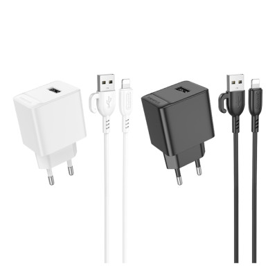 Зарядное устройство Borofone BAS11A 1xUSB 10.5W 5V/2.1A USB to Lightning 1 м Black (37483_3612141) Зарядное устройство Borofone BAS11A 1xUSB 10.5W 5V/2.1A USB to Lightning 1 м Black (37483_3612141)