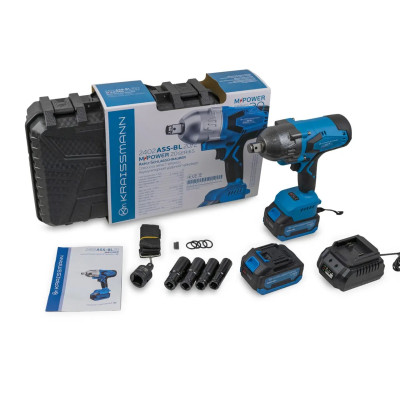 Аккумуляторный ударный гайковерт KRAISSMANN 2402 ASS-BL 20/2 MP (0207034)