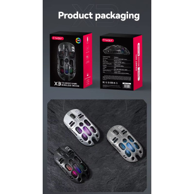 Миша бездротова T-Wolf X3 PAW 3311 12000 DPI 2.4G Bluetooth Gray Миша бездротова T-Wolf X3 PAW 3311 12000 DPI 2.4G Bluetooth Gray