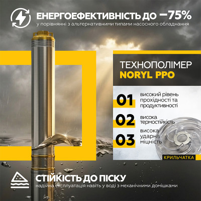 Насос глубинный Mytec 4STM/12 550 H 85м Q 80л/мин 40 м (67935)