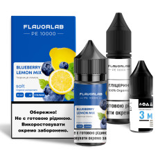 Набор компонентов для самозамеса солевой FlavorLab PE 10000 Blueberry Lemon Mix черника лимон 0-65 мг 30 мл (18203-hbr)
