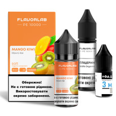 Набір компонентів для самозамісу сольовий FlavorLab PE 10000 Mango Kiwi манго ківі 0-65 мг 30 мл (18211-hbr)