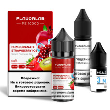 Набір компонентів для самозамісу сольовий FlavorLab PE 10000 Pomegranate Strawberry Ice полуниця гранат льоду 0-65 мг 30 мл (18212-hbr)