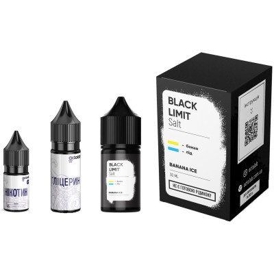 Набір компонентів для самозамішування сольової заправки Black Limit Banana Ice 0-65 мг 30 мл (18271-hbr)
