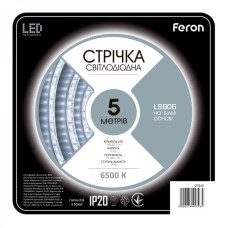 Светодиодная led лента Feron LS606 12 В 6500К 14.4 Вт/м 5 м Белый (2692689608)