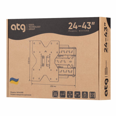 Кронштейн ATG W2443RB 20х20 см Чорний (110617025) Кронштейн ATG W2443RB 20х20 см Чорний (110617025)