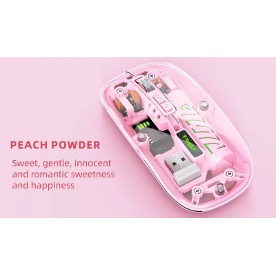 Миша T-Wolf X11 2.4G Bluetooth Pink (hub_uedmrt) Миша T-Wolf X11 2.4G Bluetooth Pink (hub_uedmrt)
