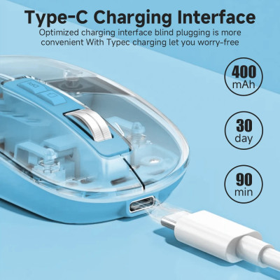 Миша T-Wolf X11 2.4G Bluetooth Blue (hub_56d6z4) Миша T-Wolf X11 2.4G Bluetooth Blue (hub_56d6z4)