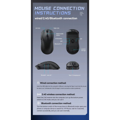 Мышь беспроводная T-Wolf X9 Print PAW 3311 12000 DPI 2.4G Bluetooth Black (hub_b6swyg) Мышь беспроводная T-Wolf X9 Print PAW 3311 12000 DPI 2.4G Bluetooth Black (hub_b6swyg)