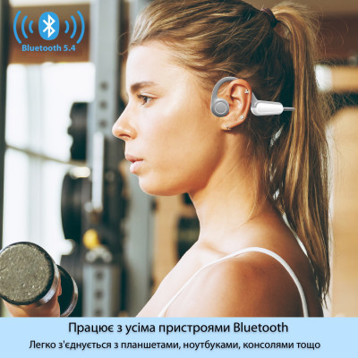 Наушники с костной проводимостью Langsdom BE13 Grey White