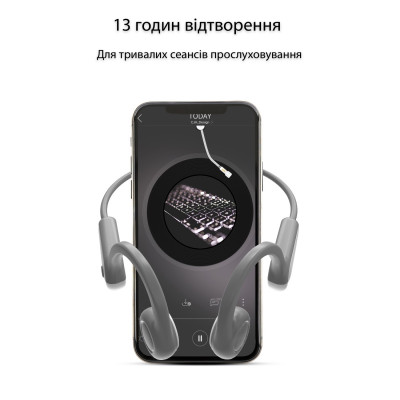 Наушники с костной проводимостью Langsdom BE13 Grey White