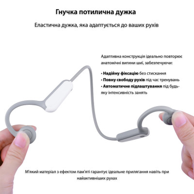 Наушники с костной проводимостью Langsdom BE13 Grey White