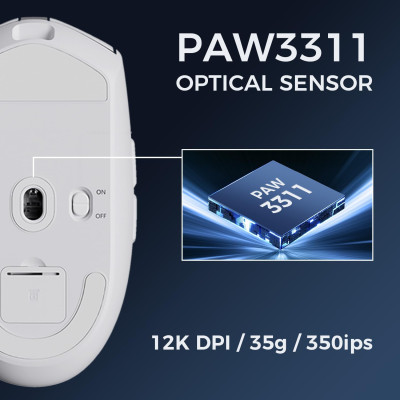 Миша ігрова MCHOSE G3 PAW3311 12000 DPI White (hub_gtv1x3) Миша ігрова MCHOSE G3 PAW3311 12000 DPI White (hub_gtv1x3)