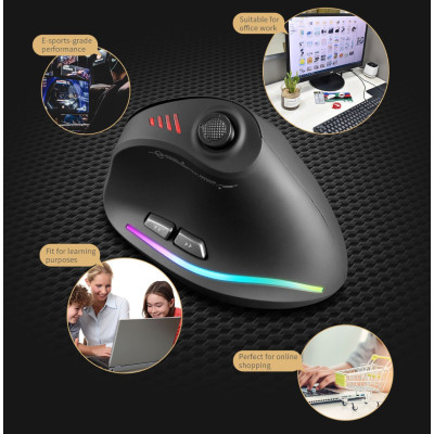 Мышь Zelotes F-18 RGB 2,4G Bluetooth Black (hub_lm8t60)