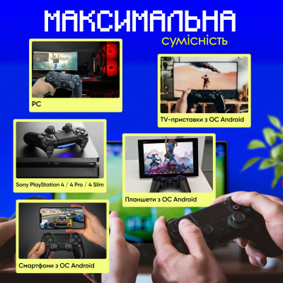 Бездротовий джойстик геймпад No Brand DualShock 4 PAD V2 Чорний (GSP-4) Бездротовий джойстик геймпад No Brand DualShock 4 PAD V2 Чорний (GSP-4)