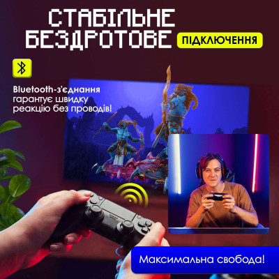 Бездротовий джойстик геймпад No Brand DualShock 4 PAD V2 Чорний (GSP-4) Бездротовий джойстик геймпад No Brand DualShock 4 PAD V2 Чорний (GSP-4)