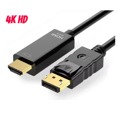 Адаптер-кабель Toocki DP to HDMI Cable 4K HD 1.8 м Чорний (SH0000349) Адаптер-кабель Toocki DP to HDMI Cable 4K HD 1.8 м Чорний (SH0000349)