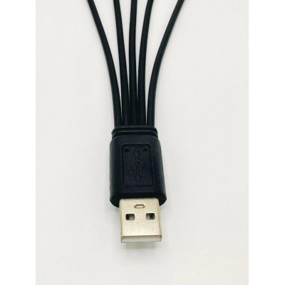 Кабель спліттер для заряджання та живлення Digital USB-5 Type-C 2A 20 см Чорний (A5C-02mB) Кабель спліттер для заряджання та живлення Digital USB-5 Type-C 2A 20 см Чорний (A5C-02mB)