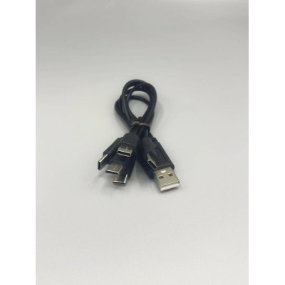 Кабель спліттер для заряджання та живлення Digital USB-5 Type-C 2A 20 см Чорний (A5C-02mB) Кабель спліттер для заряджання та живлення Digital USB-5 Type-C 2A 20 см Чорний (A5C-02mB)