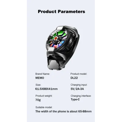 Кулер для телефона и планшета MEMO DL22 88 мм Black (18509-hbr) Кулер для телефона и планшета MEMO DL22 88 мм Black (18509-hbr)